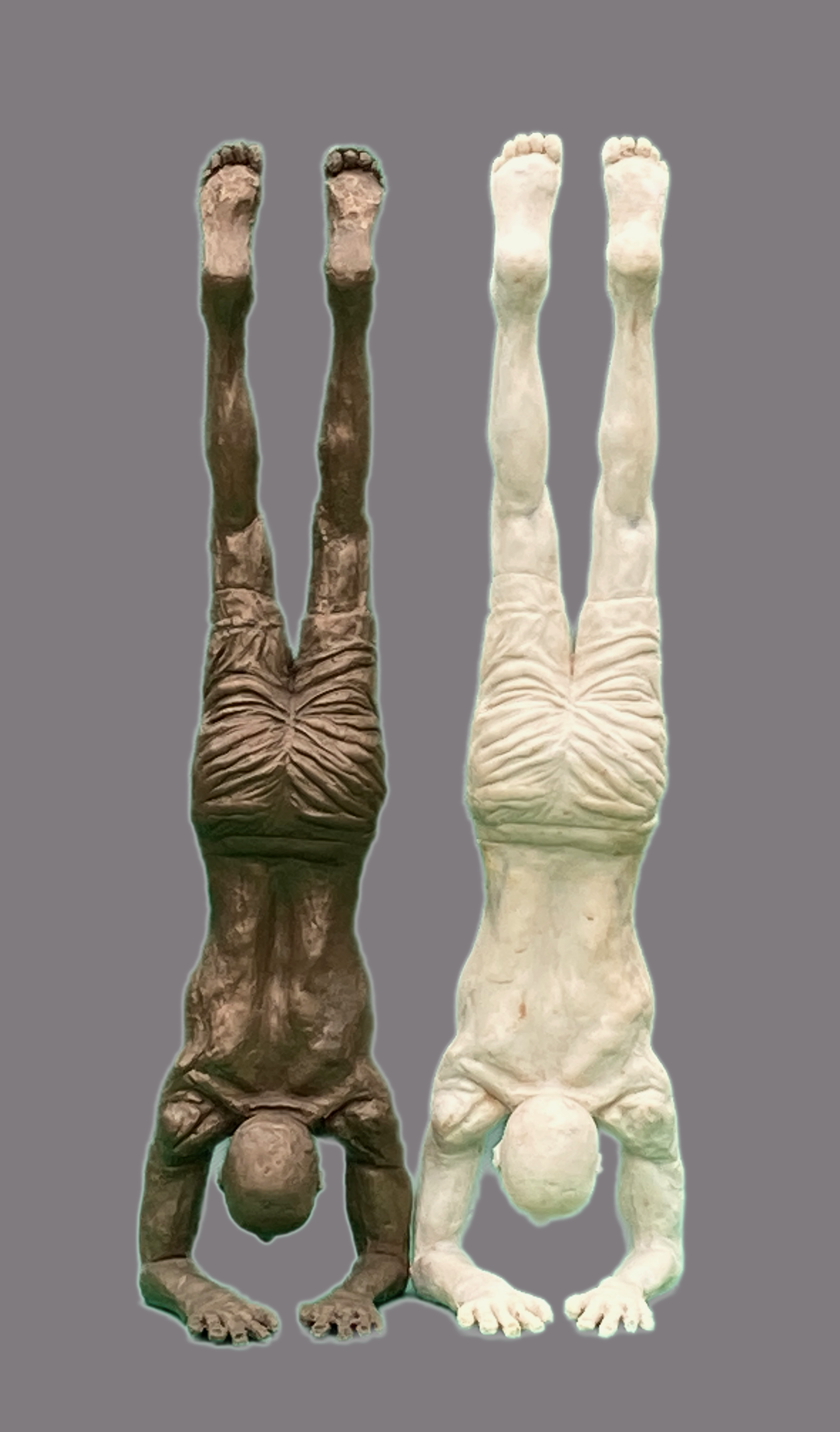 Double Doug, 40cm x 18cm x 10cm, bronze resin & cold cast jesmonite